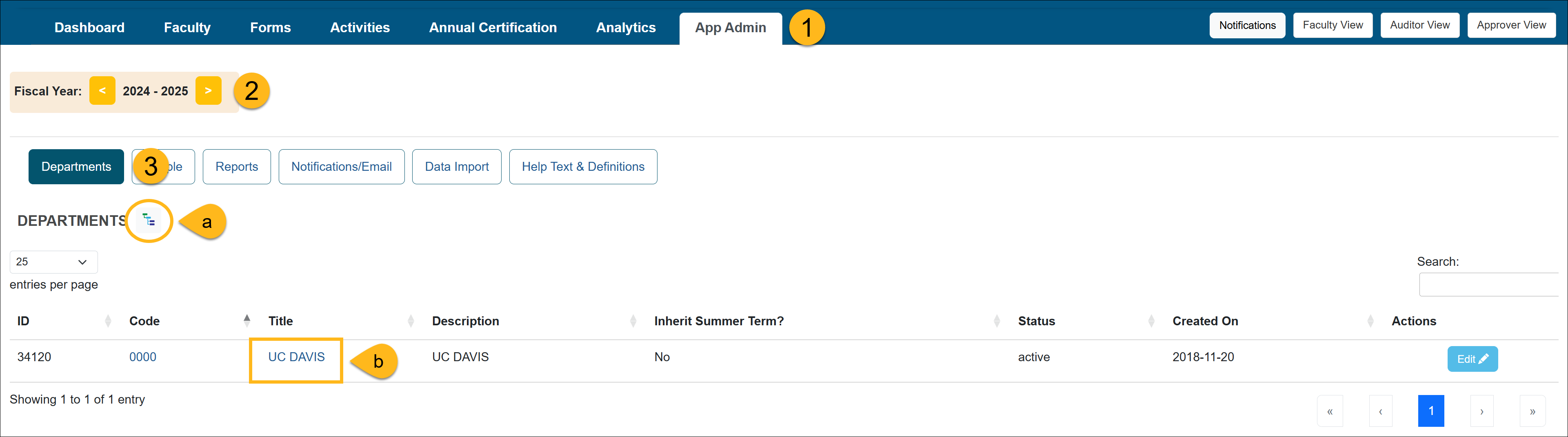 faculty tab page