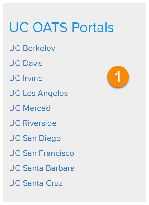 list of UC OATS campus portals
