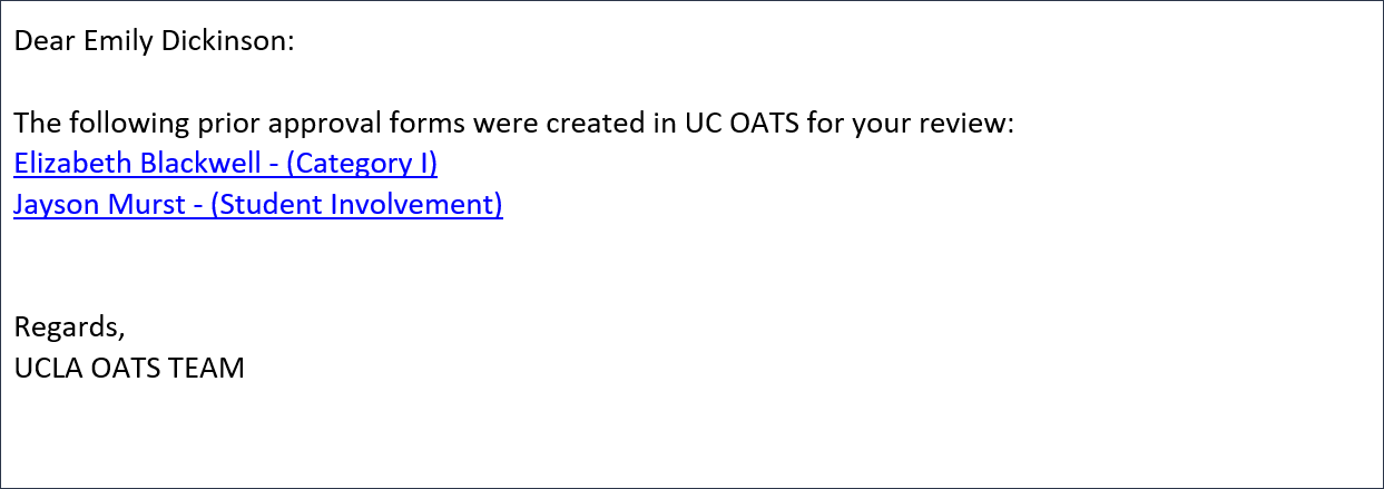 email notification of forms that are waiting for review