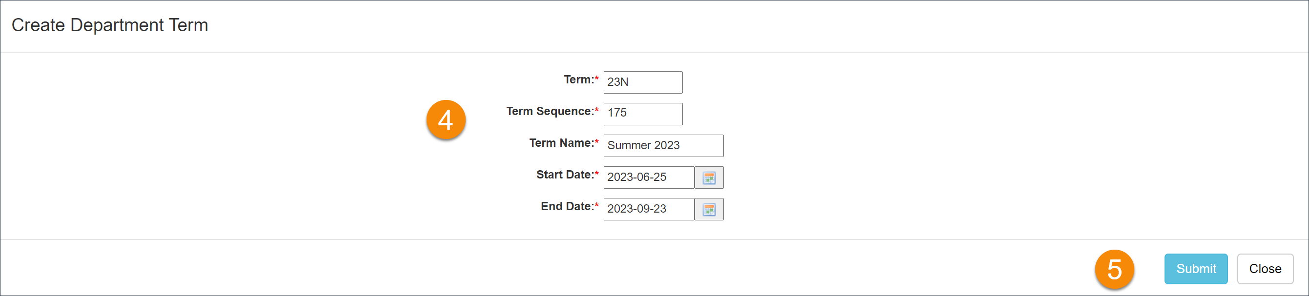form for creating a new term