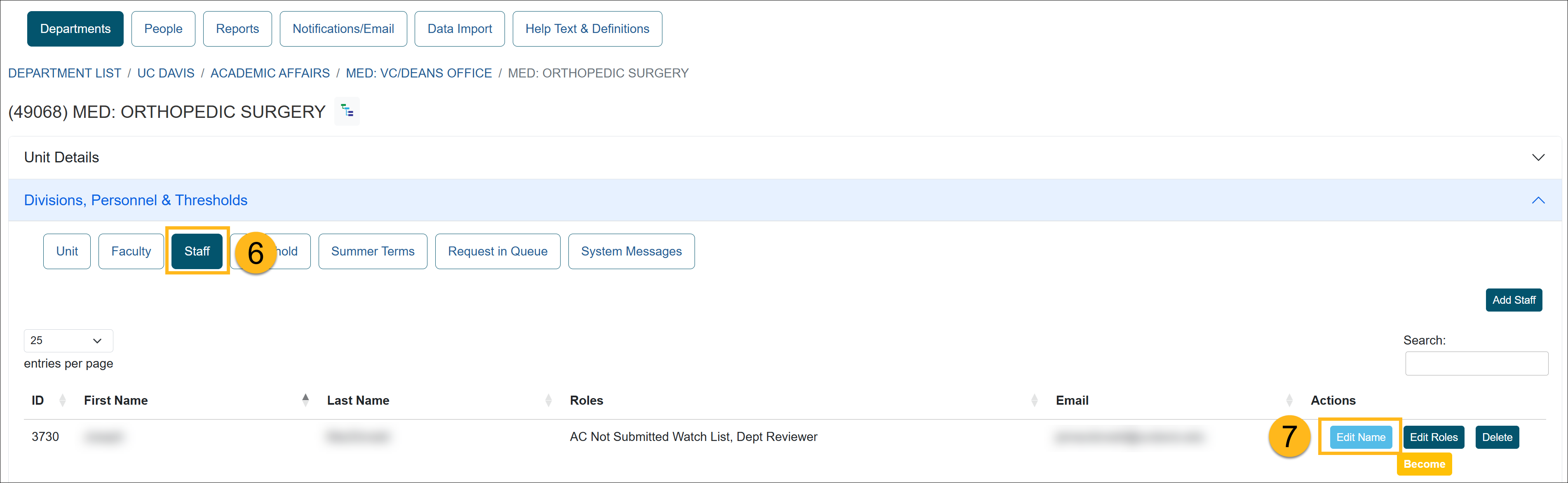 Application Administrator workspace page