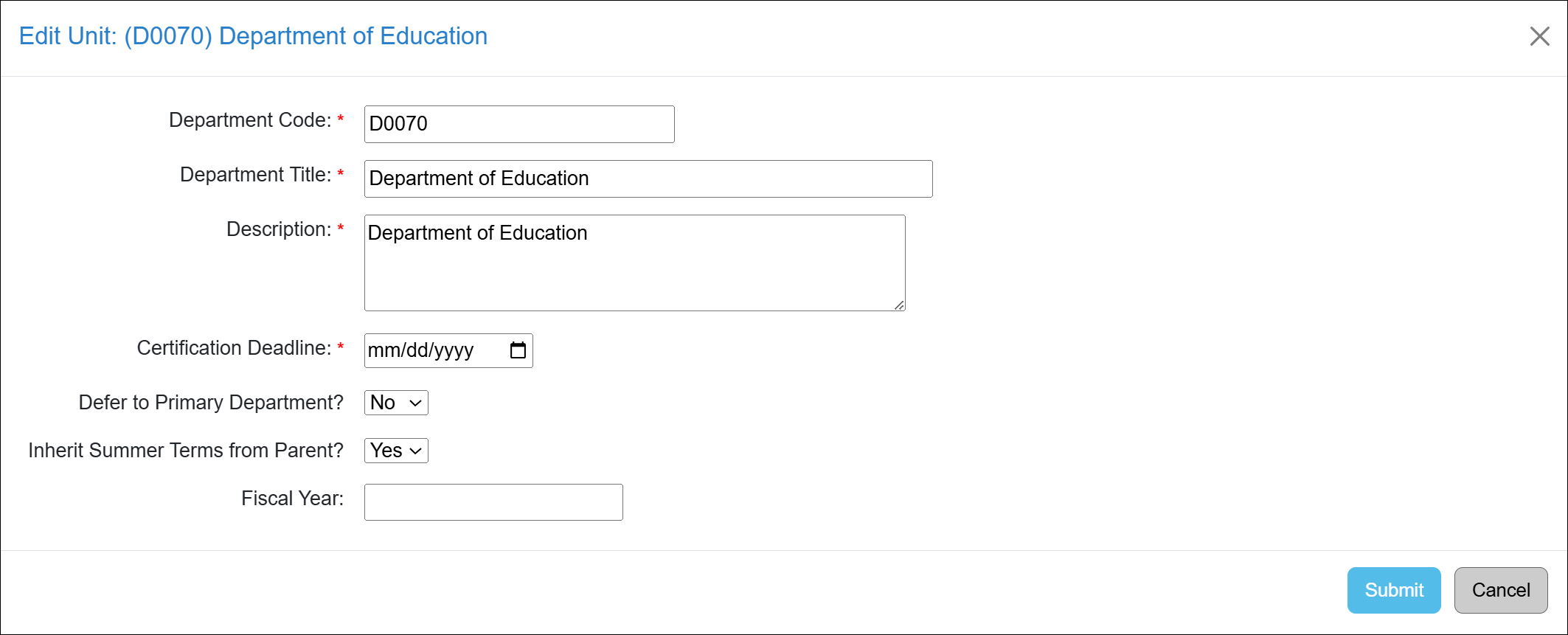 form for adding a new unit