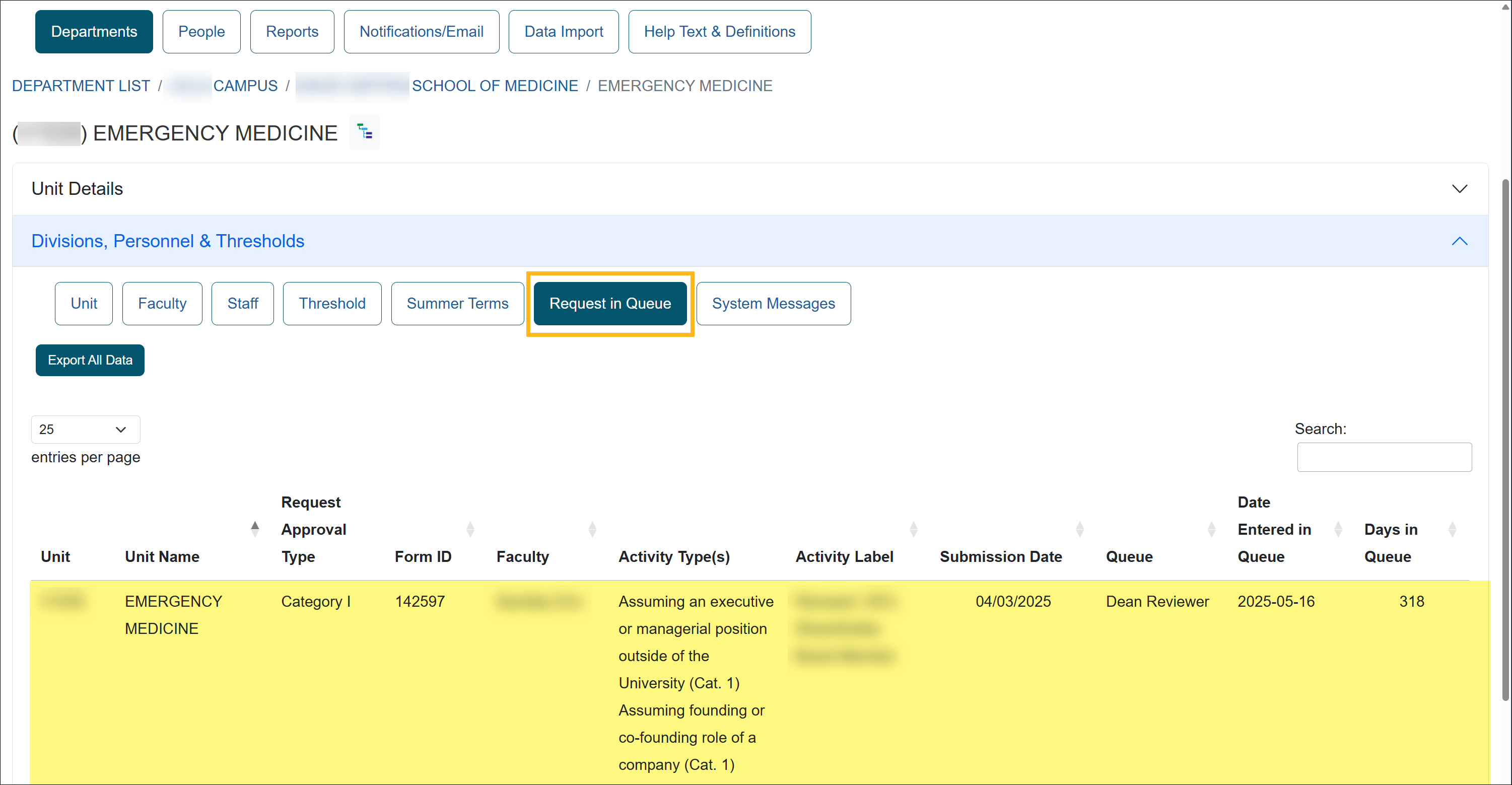 App Admin Request in Queue