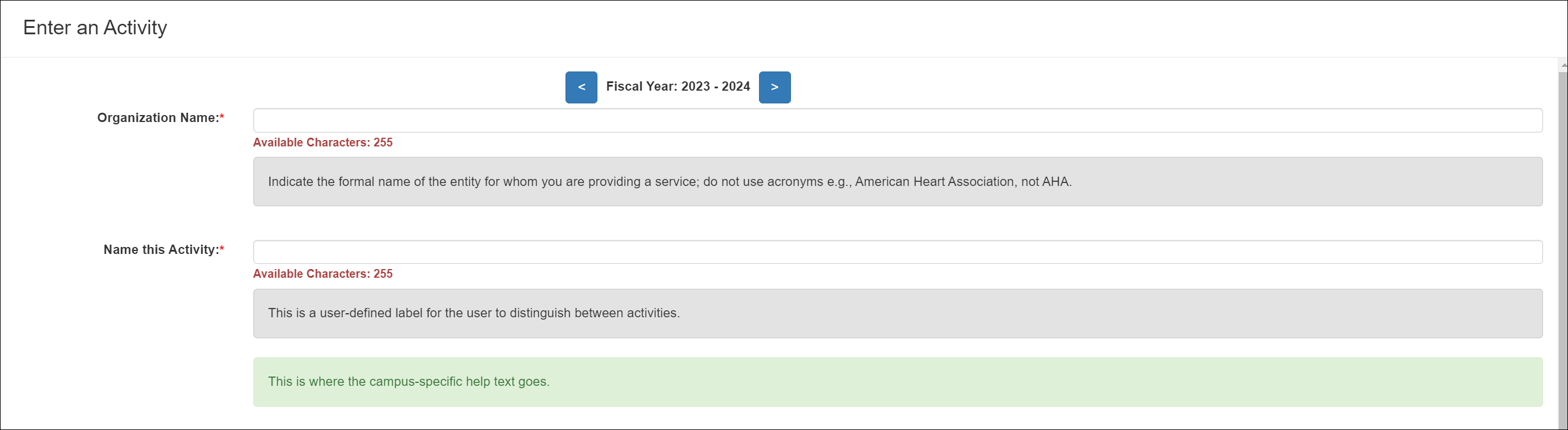 Application Administrator workspace page