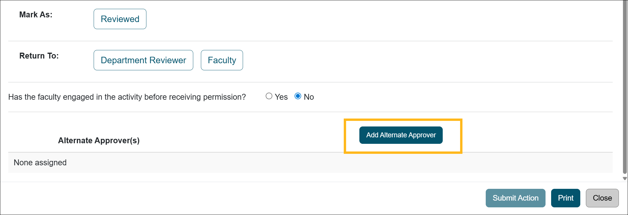 Reviewer- alternate approver option