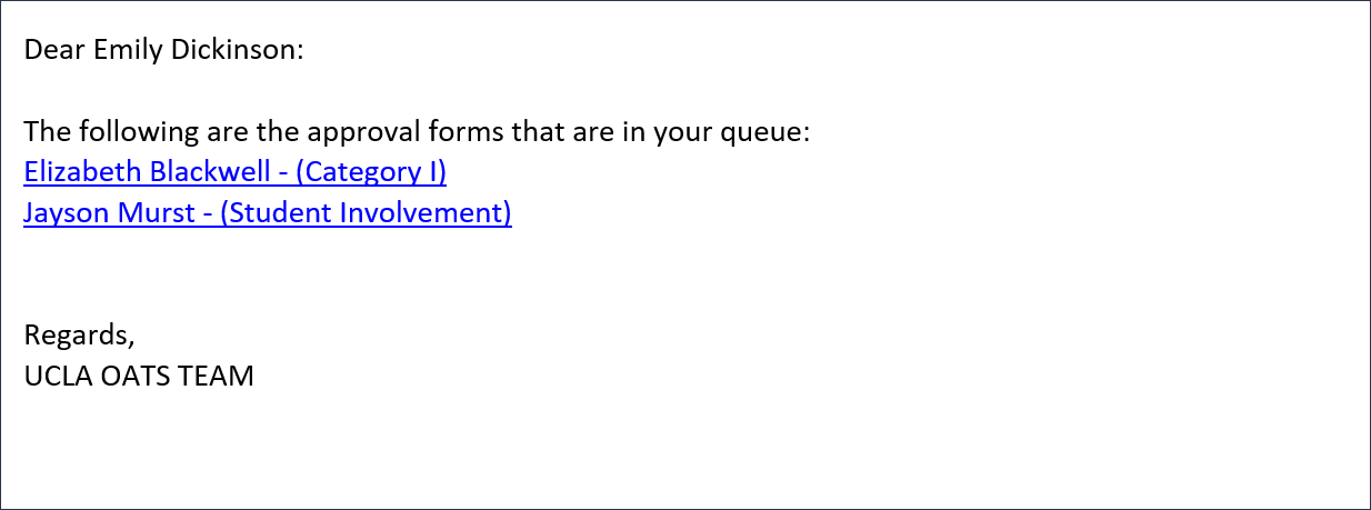 Summary email example