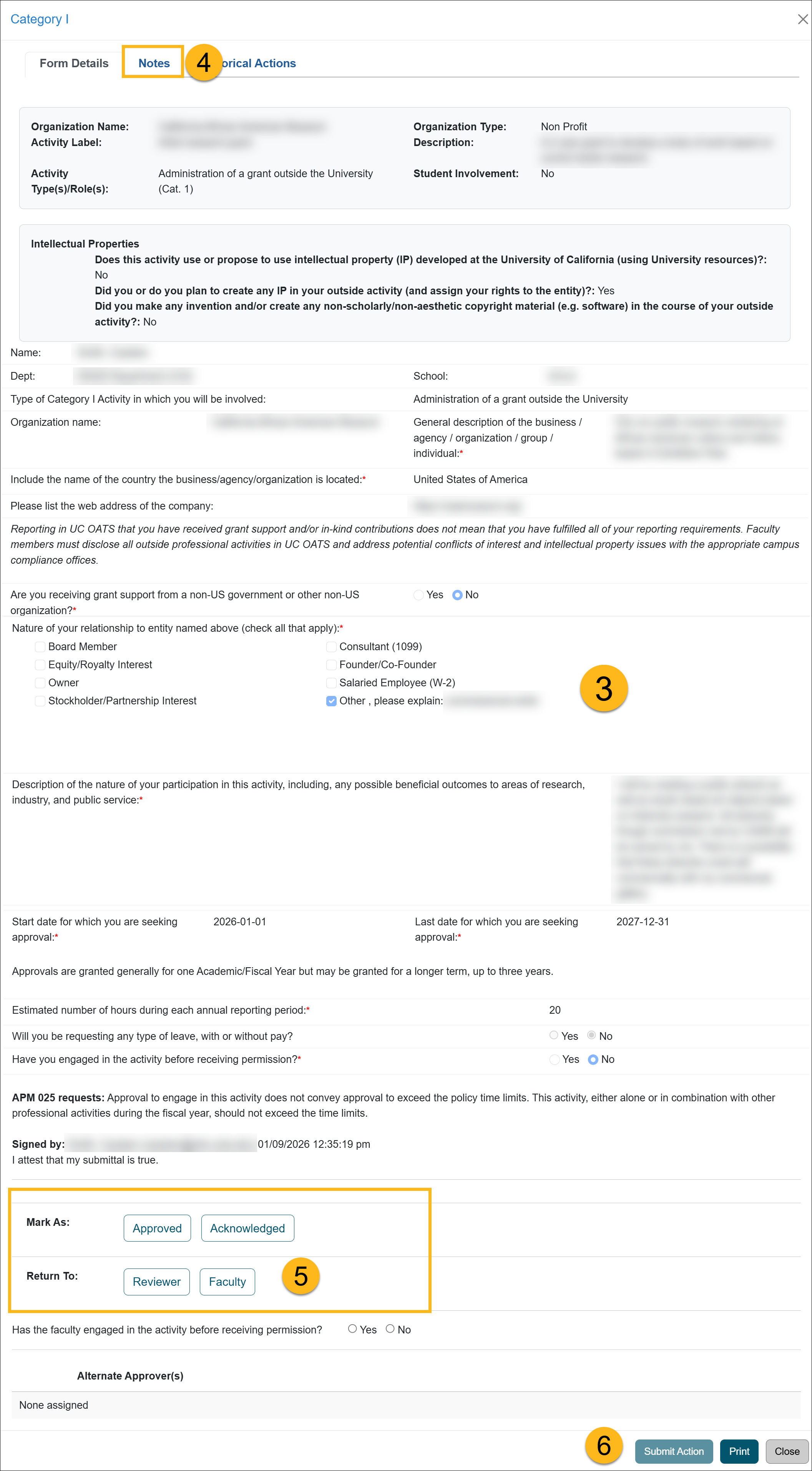 Faculty Category I form