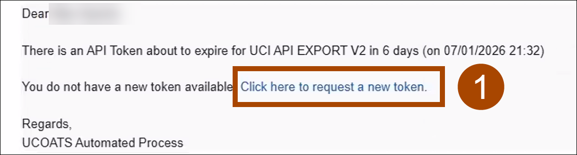 UC OATS token renewal email