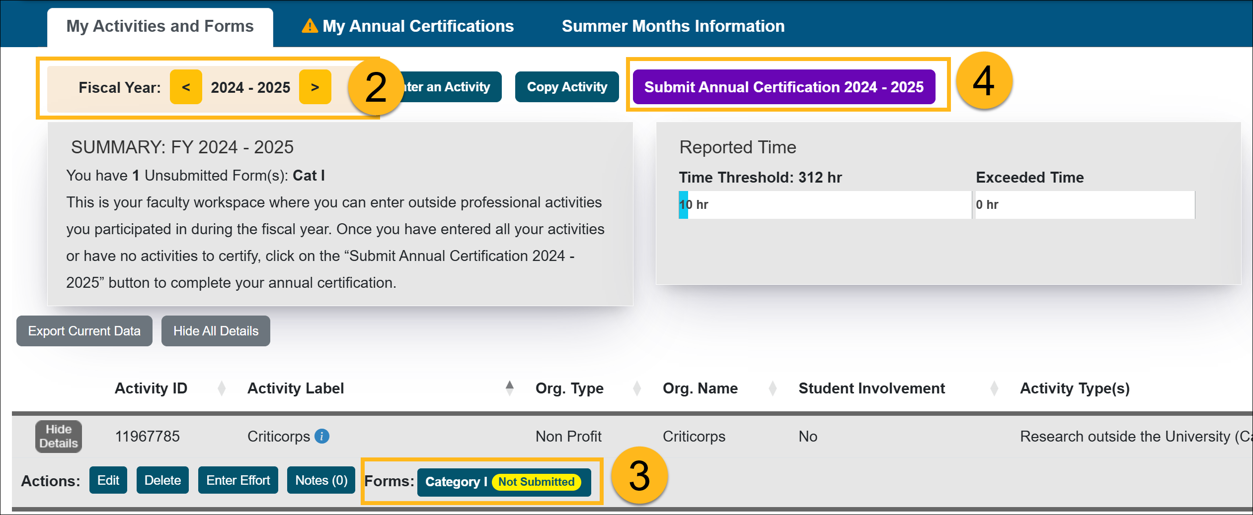 Unsubmitted for and submit AC option