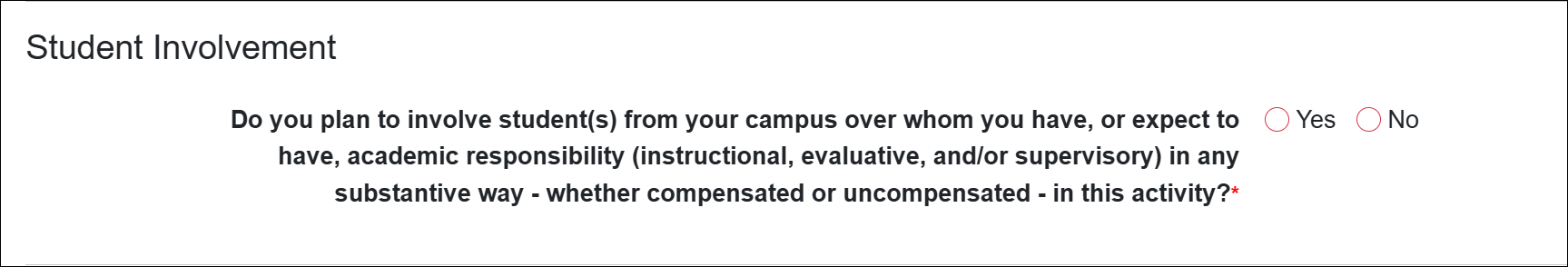 Student involvement options