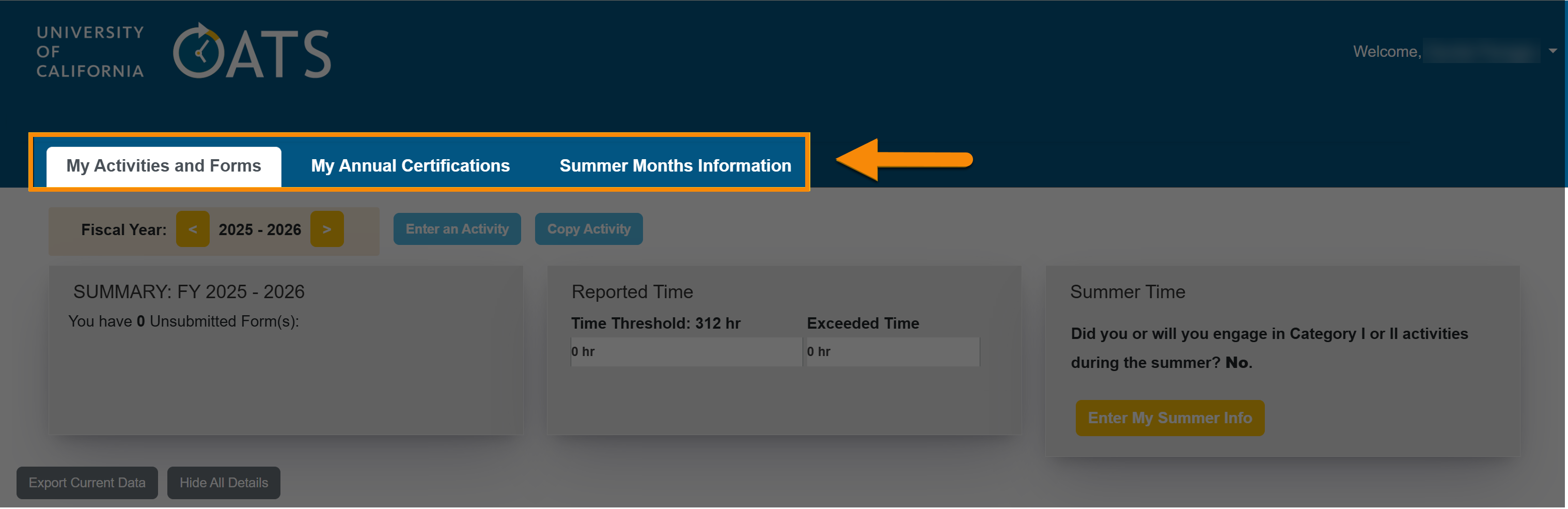 Academic-faculty workspace tabs