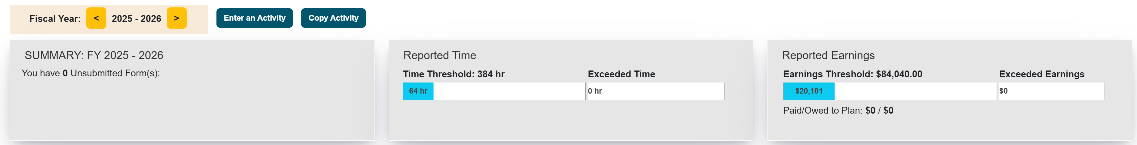 Health Science faculty dashboard