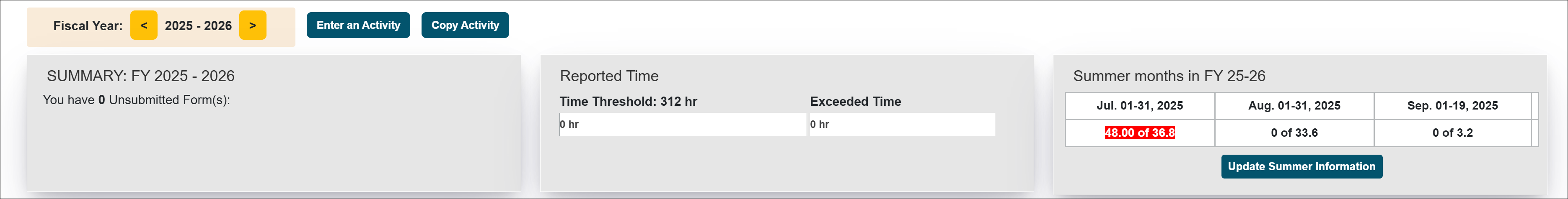 academic faculty dashboard