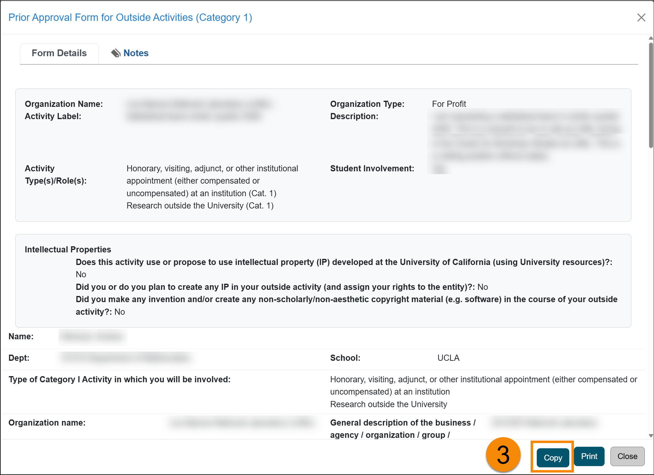 Category I Copy button