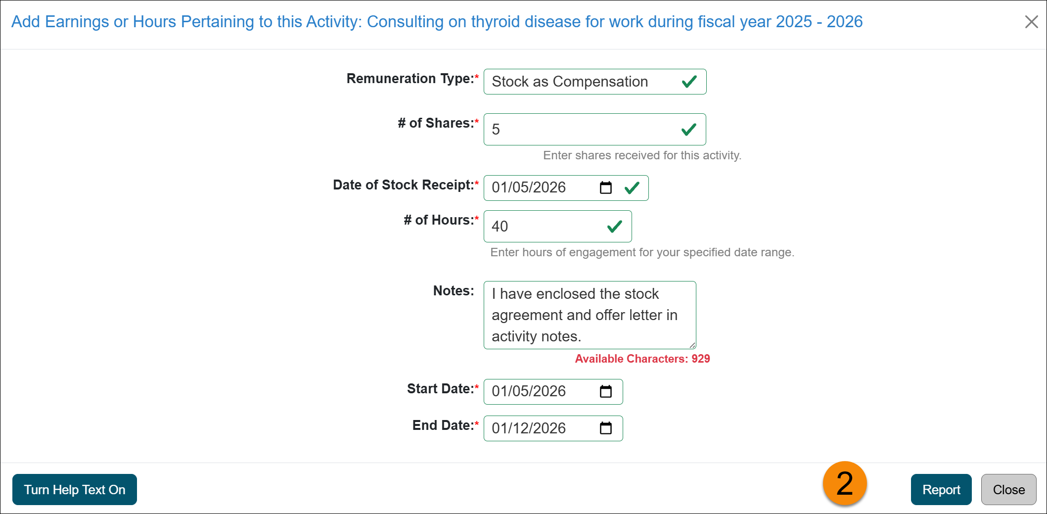 Add earnings or hours form