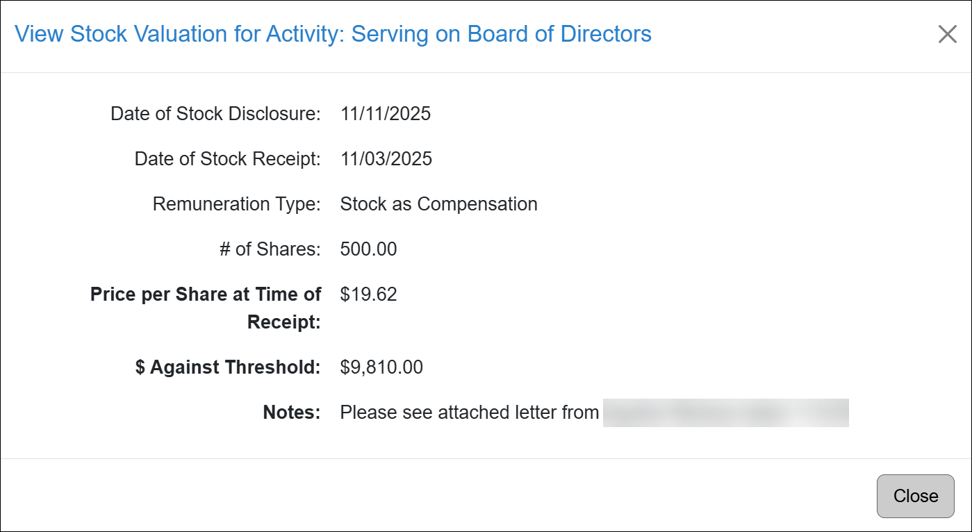 stock valuation details