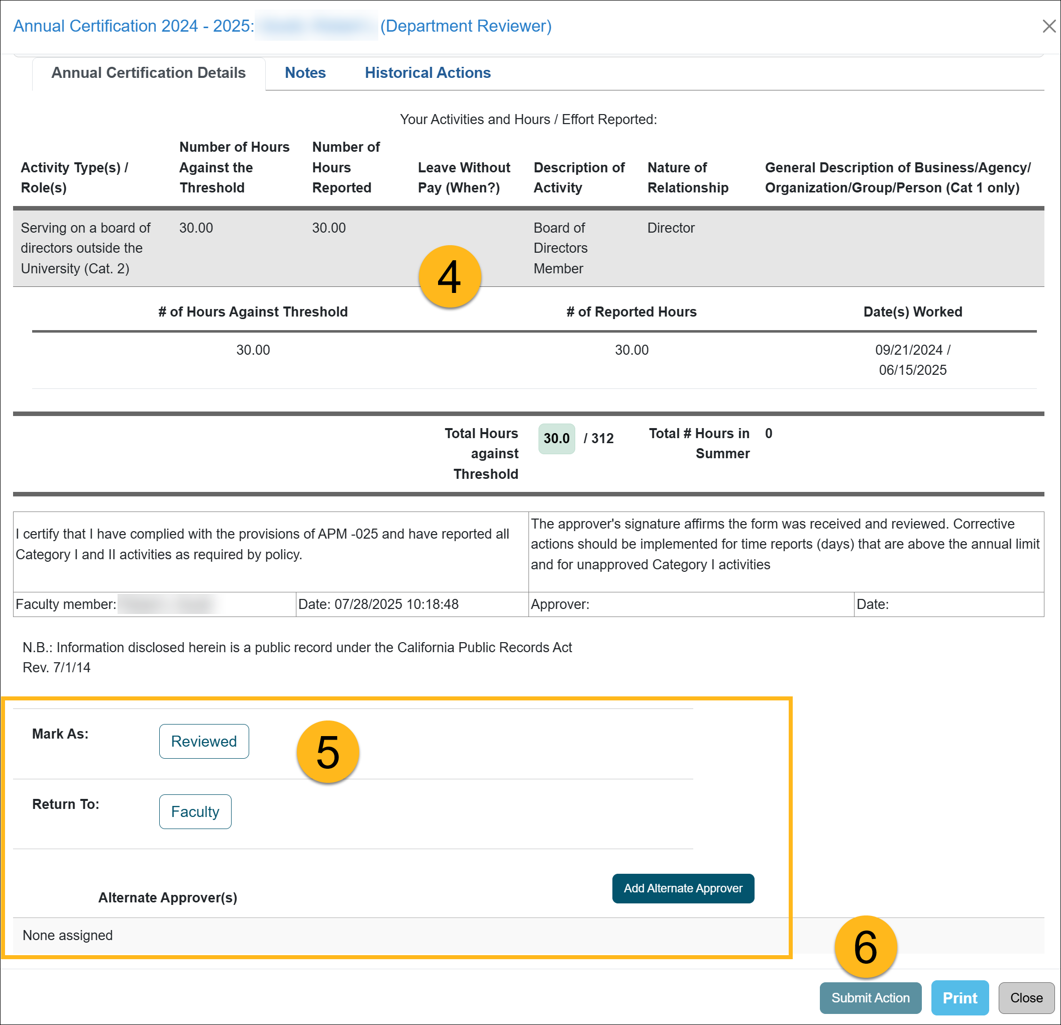 Reviewers Annual Certification