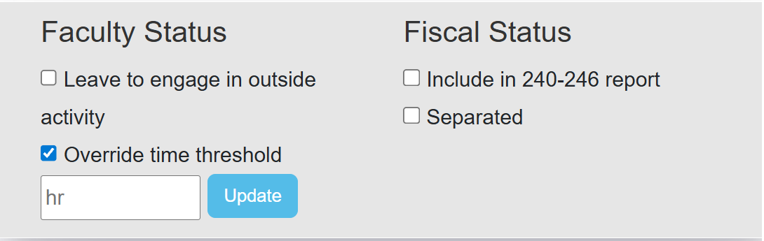 Override time threshold