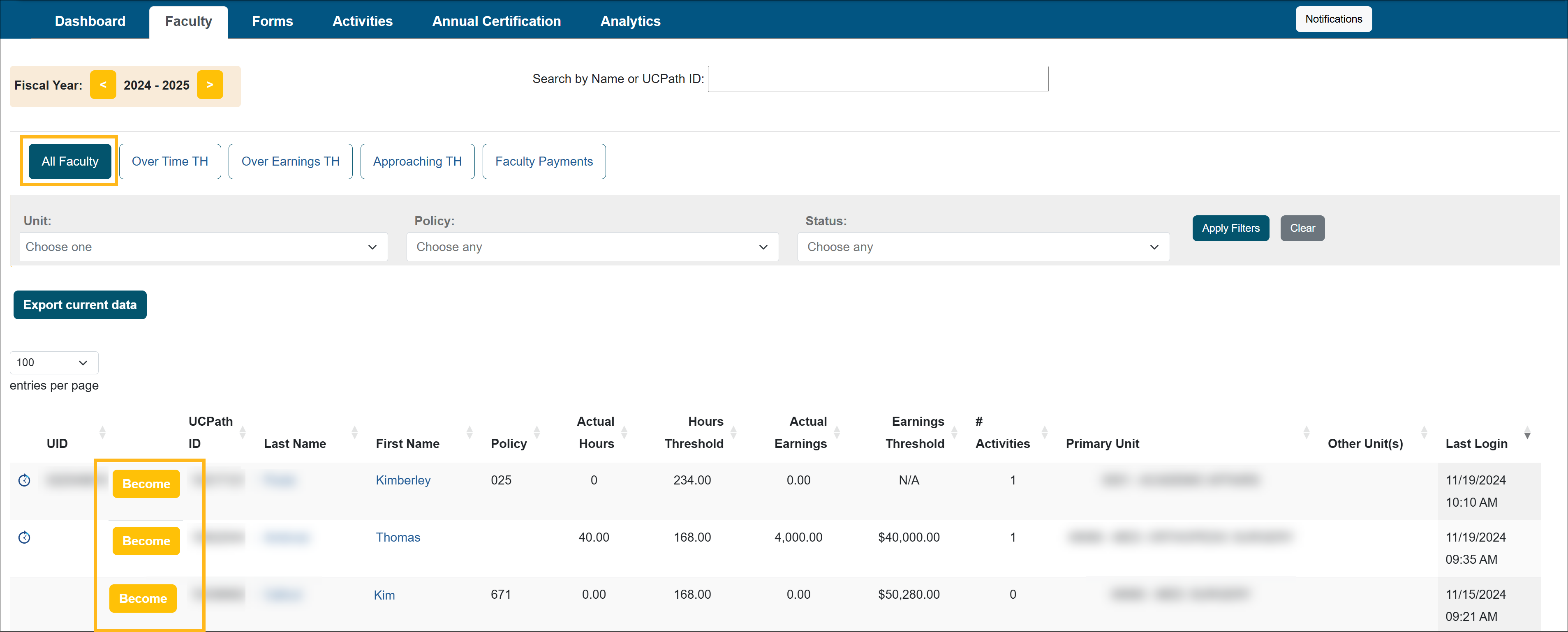 image of the sandbox login page