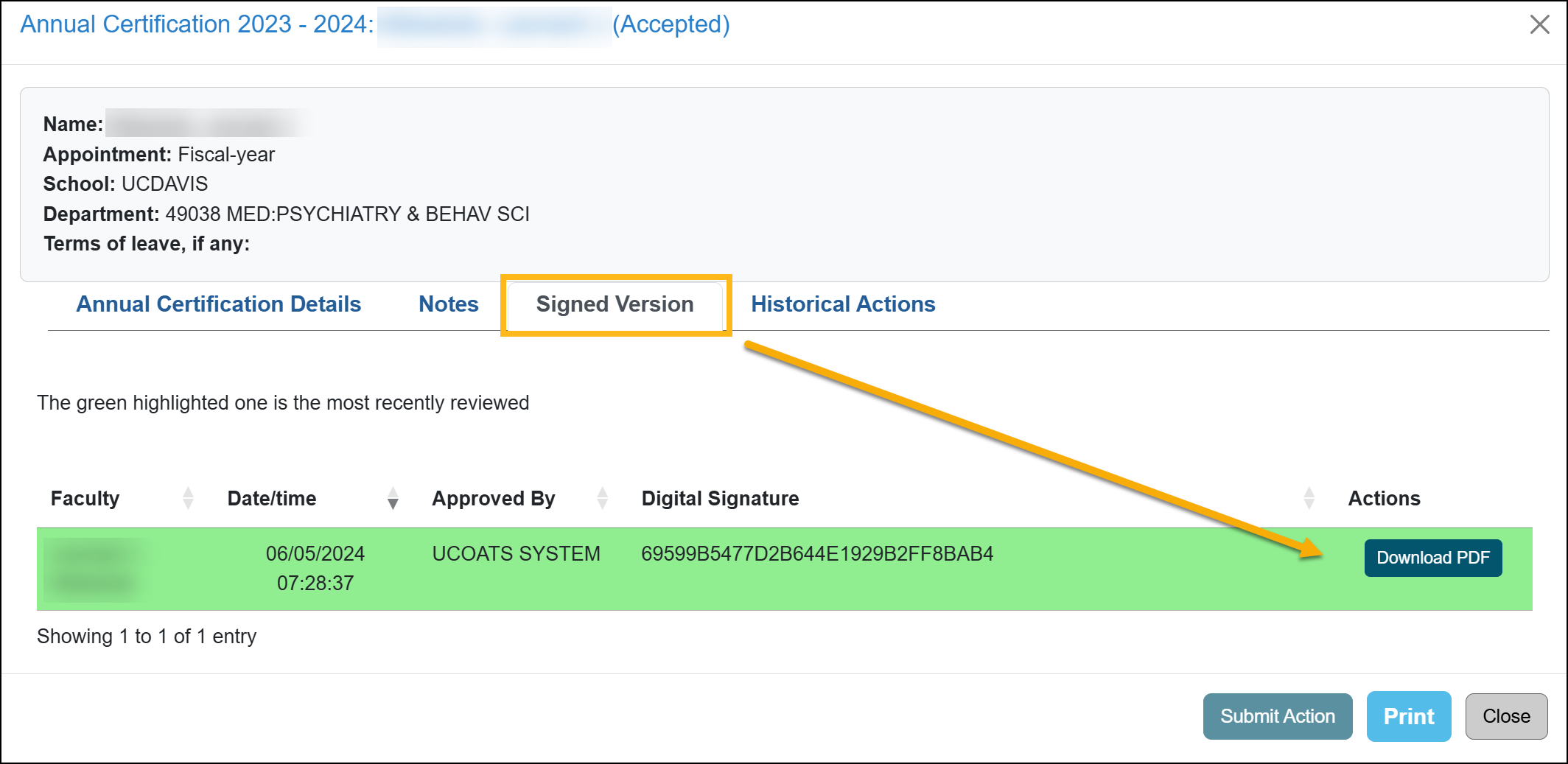 Forms accepted report